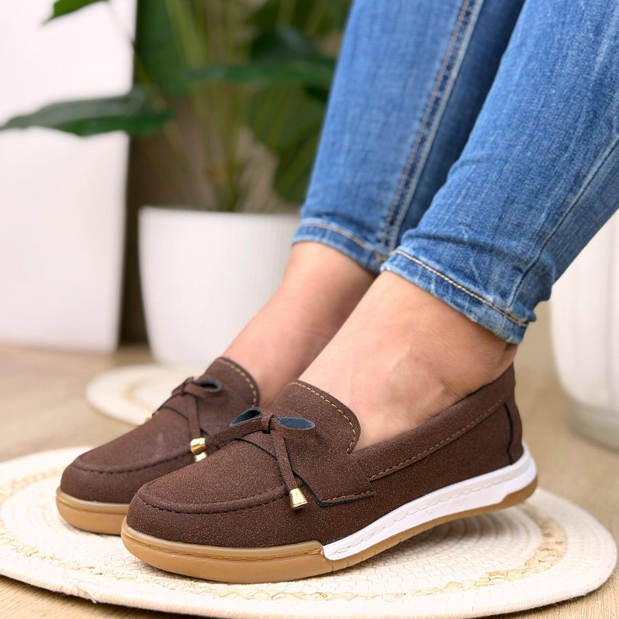 Bolichero con Lazo Decorativo para Mujer – Cafe