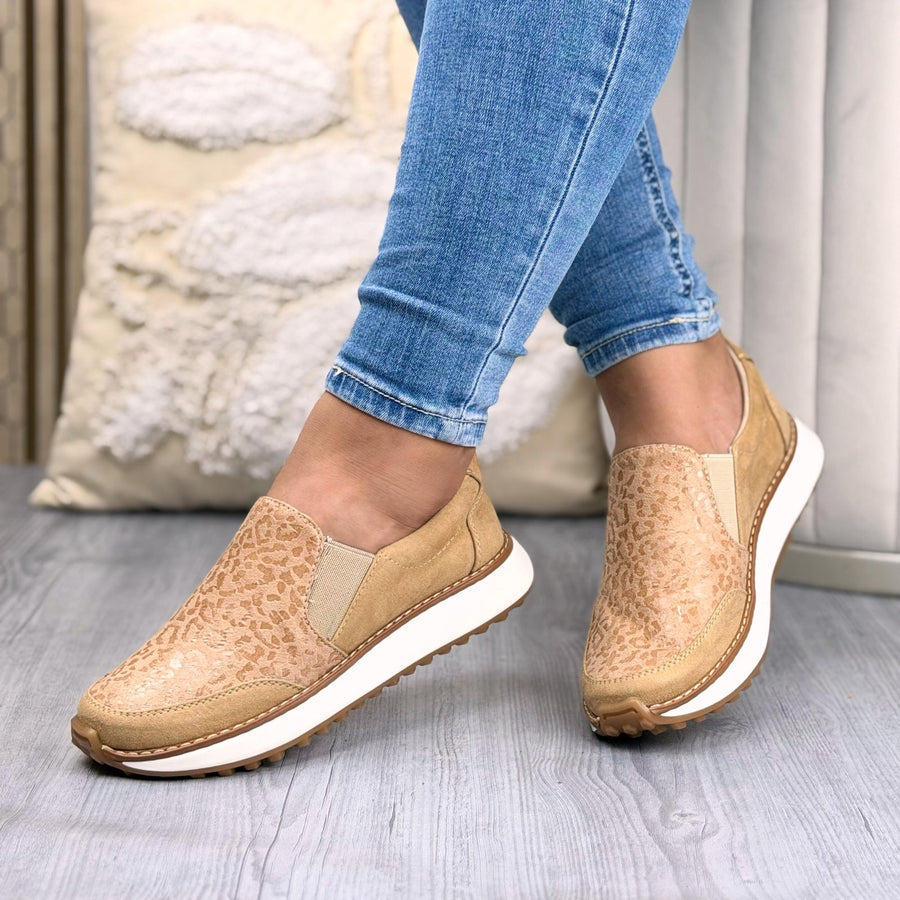 Bolichero en Lince con Elástico Lateral para Mujer – Beige