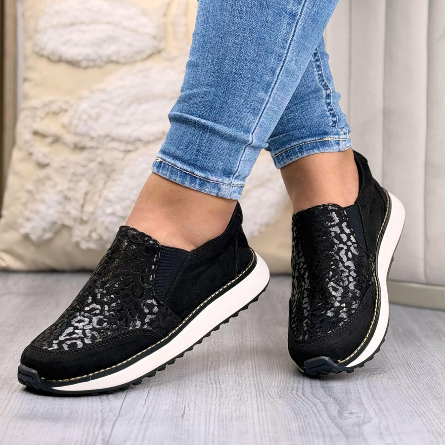 Bolichero en Lince con Elástico Lateral para Mujer – Negro