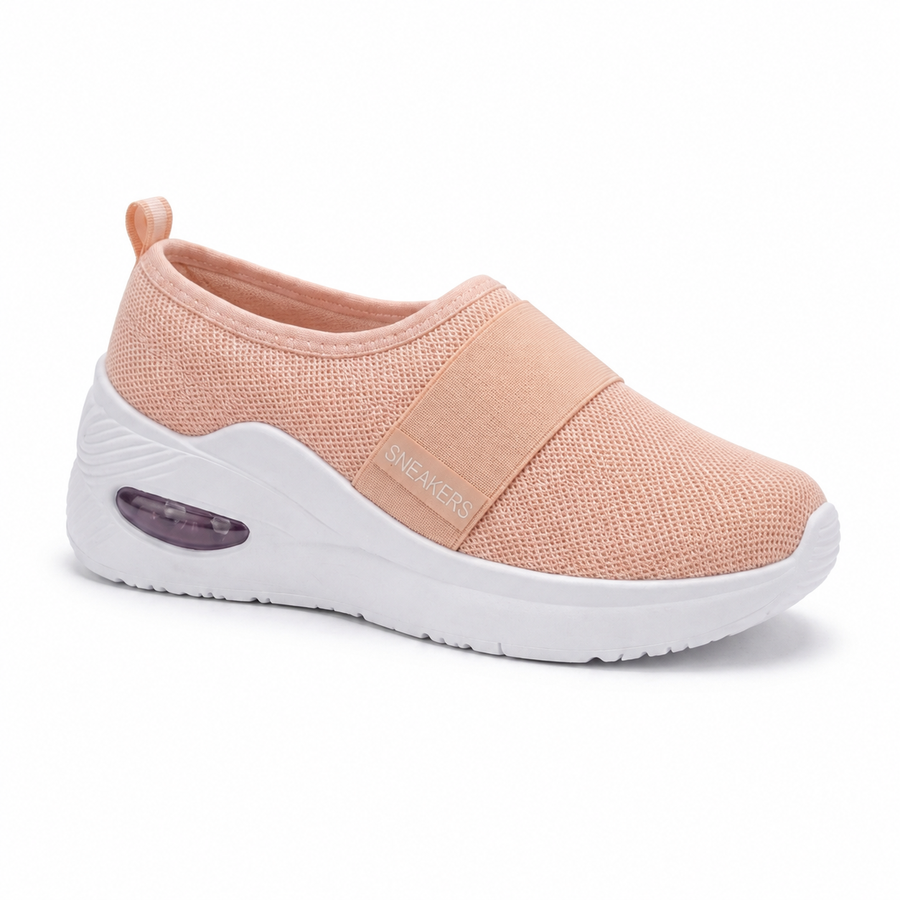 Tenis sin Cordones con Cámara de Aire para Mujer — Ligeros y Transpirables — Palo Rosa