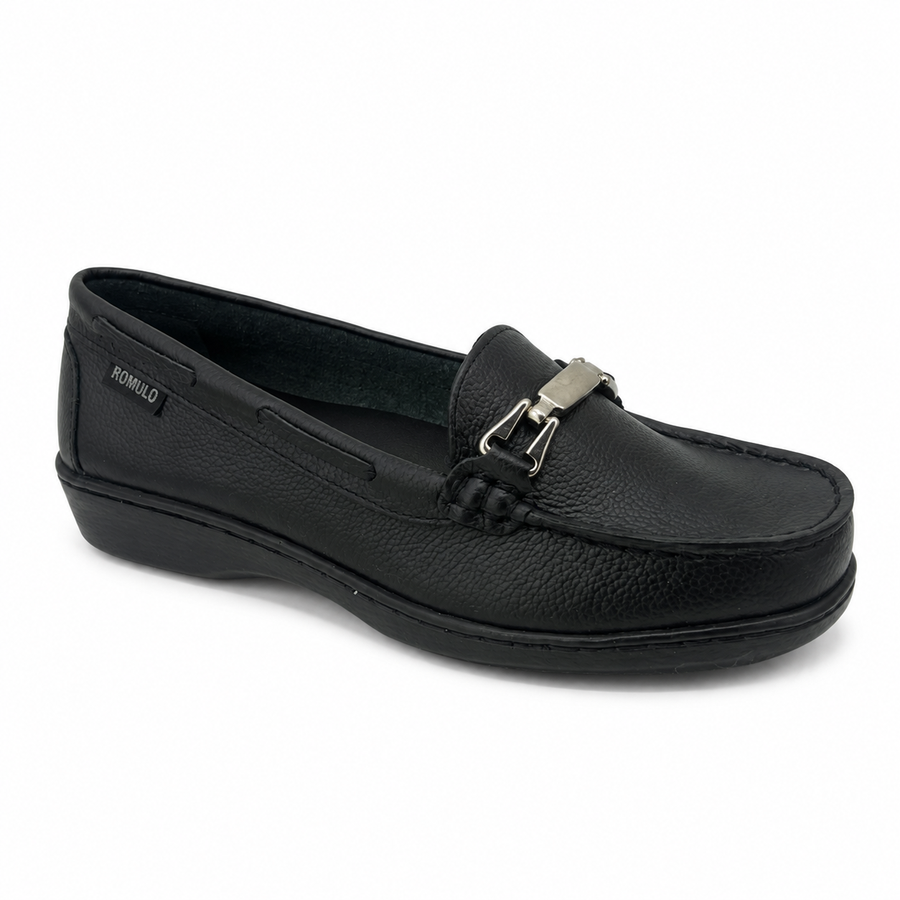 Mocasín Rómulo en Cuero para Mujer — Ref. 3658 — Negro