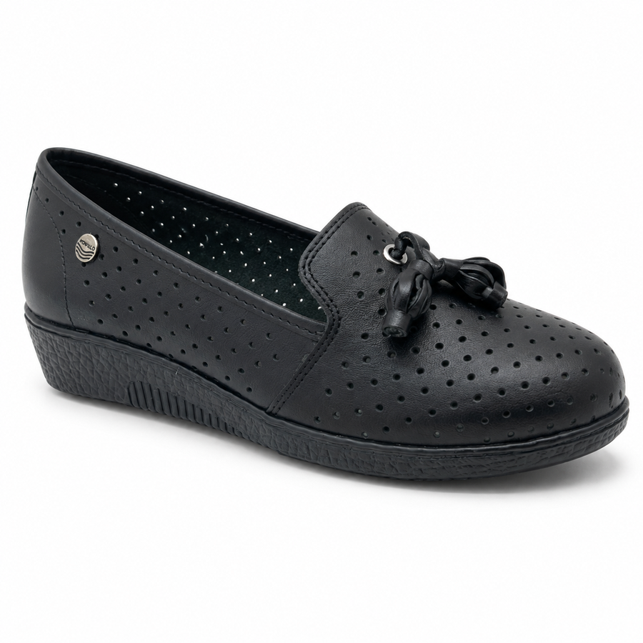Baleta Rómulo en Cuero para Mujer — Ref. 3688 — Negro