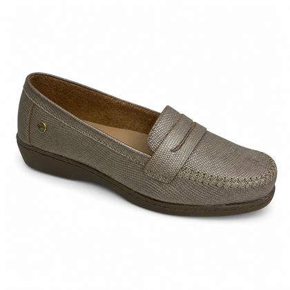 Mocasín Rómulo en Cuero Peltre para Mujer — Ref. 3746