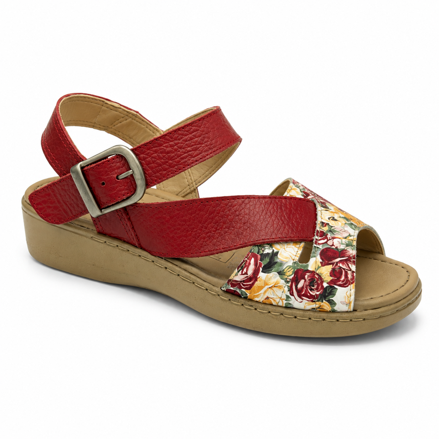 Sandalia Rómulo Plana para Mujer — Ref. 5004 — Rojo