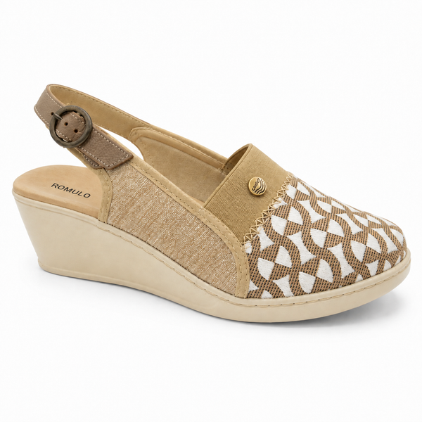 Sandalia Rómulo en Textil para Mujer — Ref. 7167 — Taupe