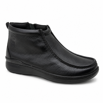 Botín Rómulo en Cuero para Hombre — Negro y Café, Ref. 9262