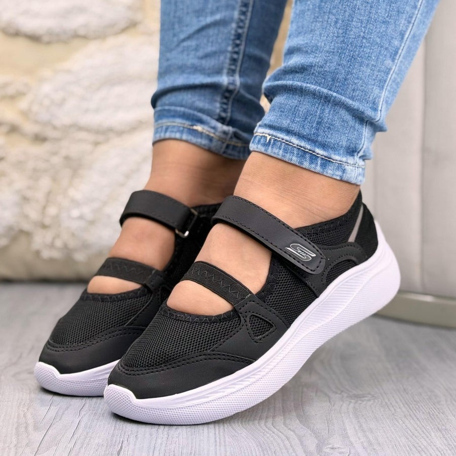 Mafalda Deportiva con Correa y Elástico para Mujer – Negro x blanco