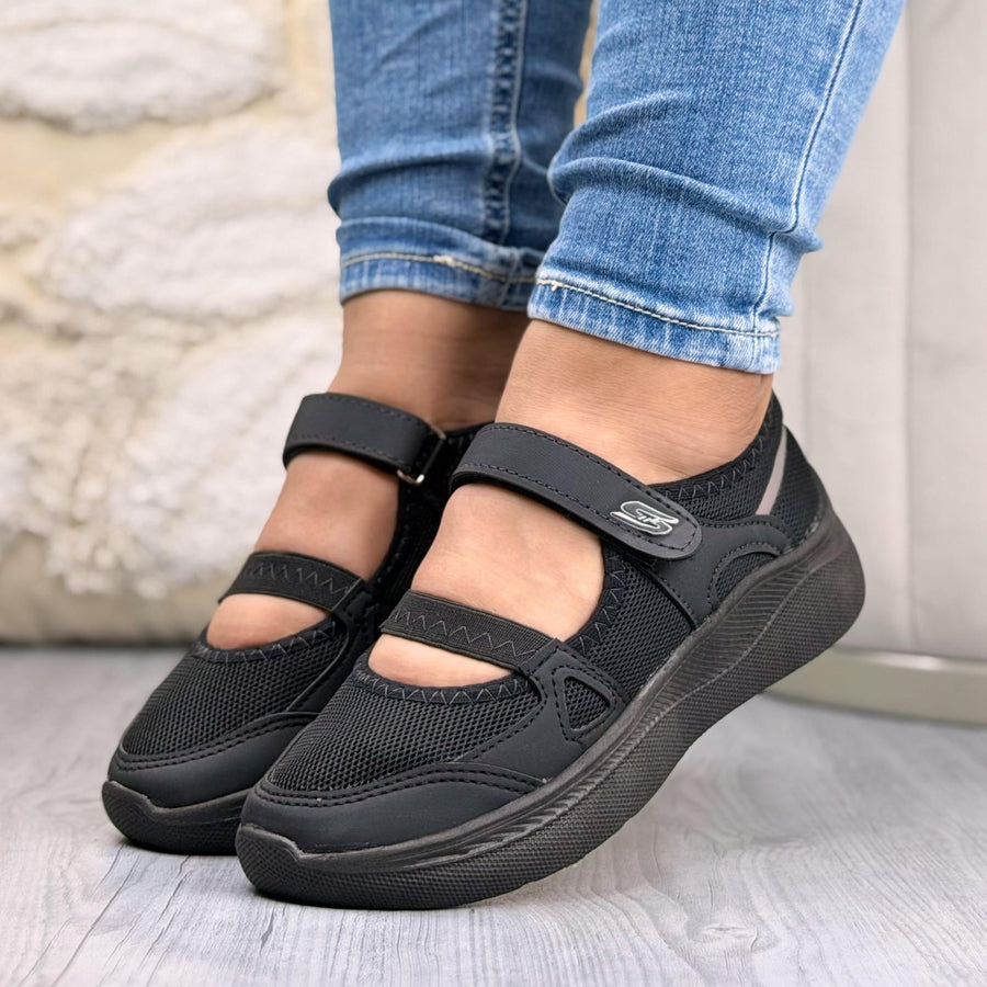Mafalda Deportiva con Correa y Elástico para Mujer – Negro