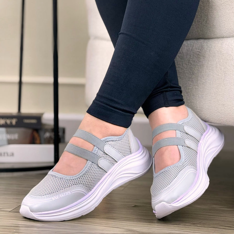 Mafalda Deportiva de Doble Elástico para Mujer – Gris