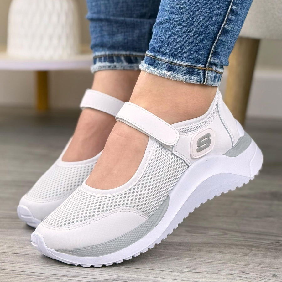 Mafalda Deportiva en Malla con Velcro para Mujer – Blanca