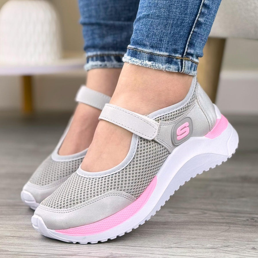 Mafalda Deportiva en Malla con Velcro para Mujer – Gris