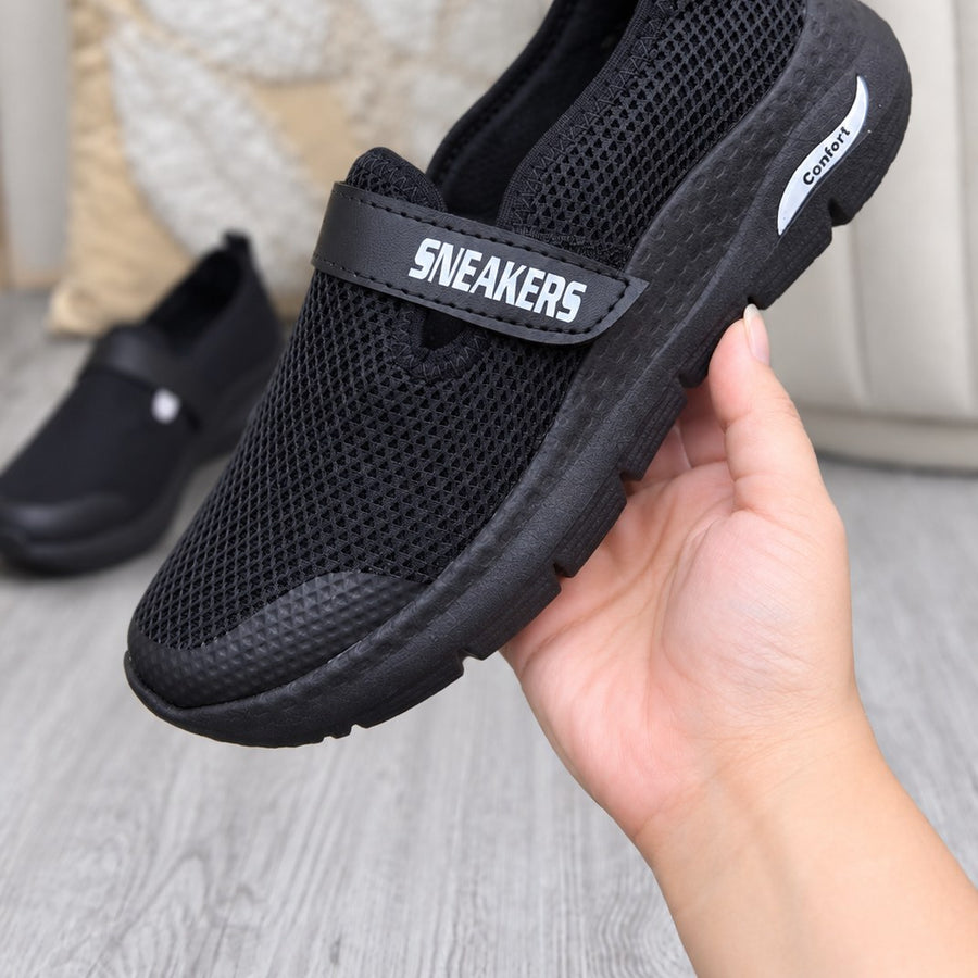 Mafalda Deportiva Tipo Media con Velcro para Mujer – Negro