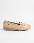 Mocasín Rómulo en Cuero Arena para Mujer — Ref. 3787