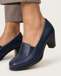 Zapato Rómulo de Tacón en Cuero Azul para Mujer — Ref. 4446