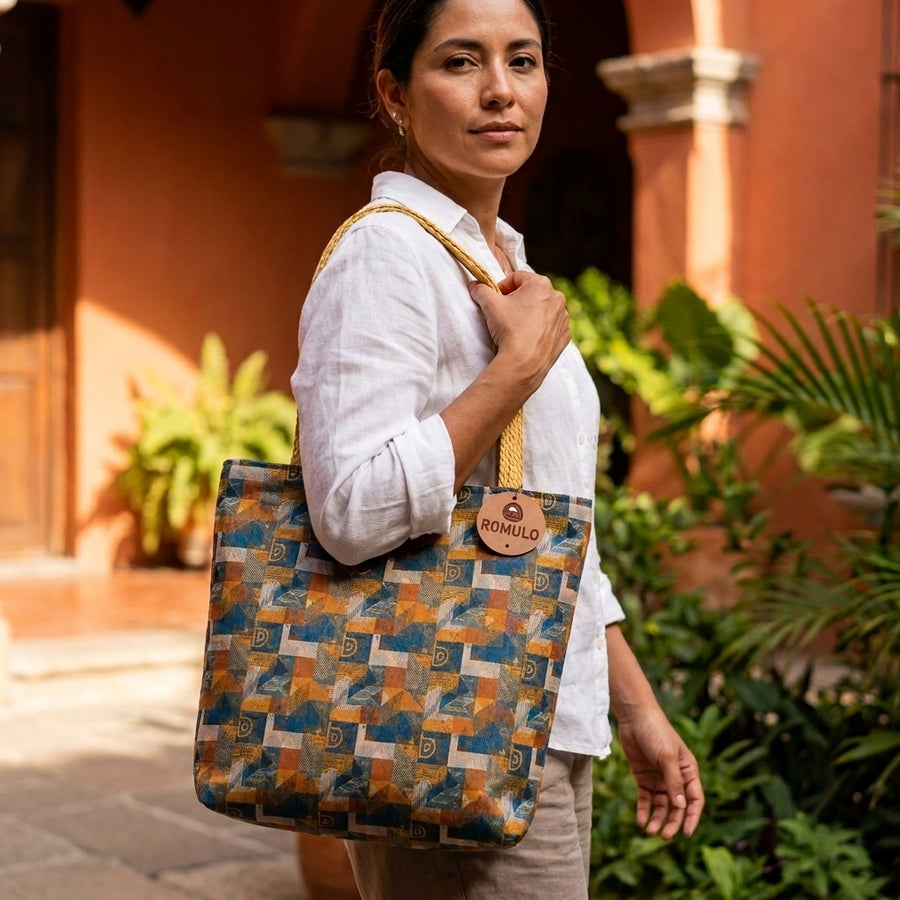 Bolso Rómulo Cuadrado en Tela Gobelino para Mujer — Ref. B01C — vista 4