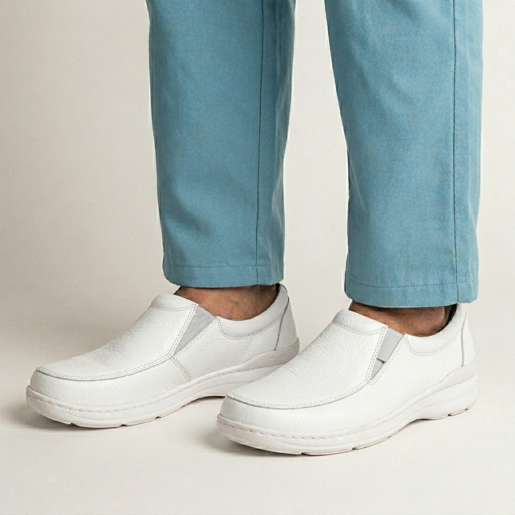 Mocasín Rómulo de Enfermería en Cuero para Hombre — Ref. 9252