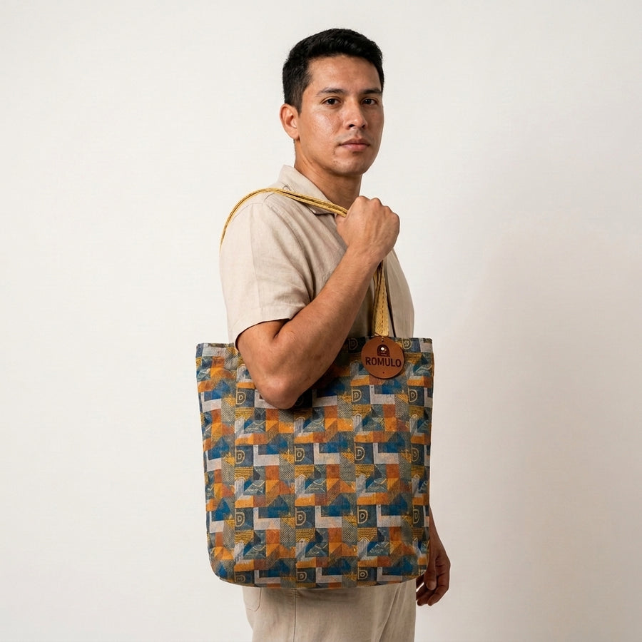 Bolso Rómulo Cuadrado en Tela Gobelino para Mujer — Ref. B01C — vista 2
