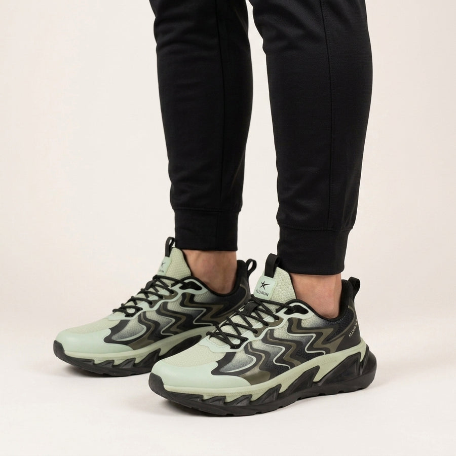Tenis FLEXRUN RUNNING ONDAS VERDE — vista 2