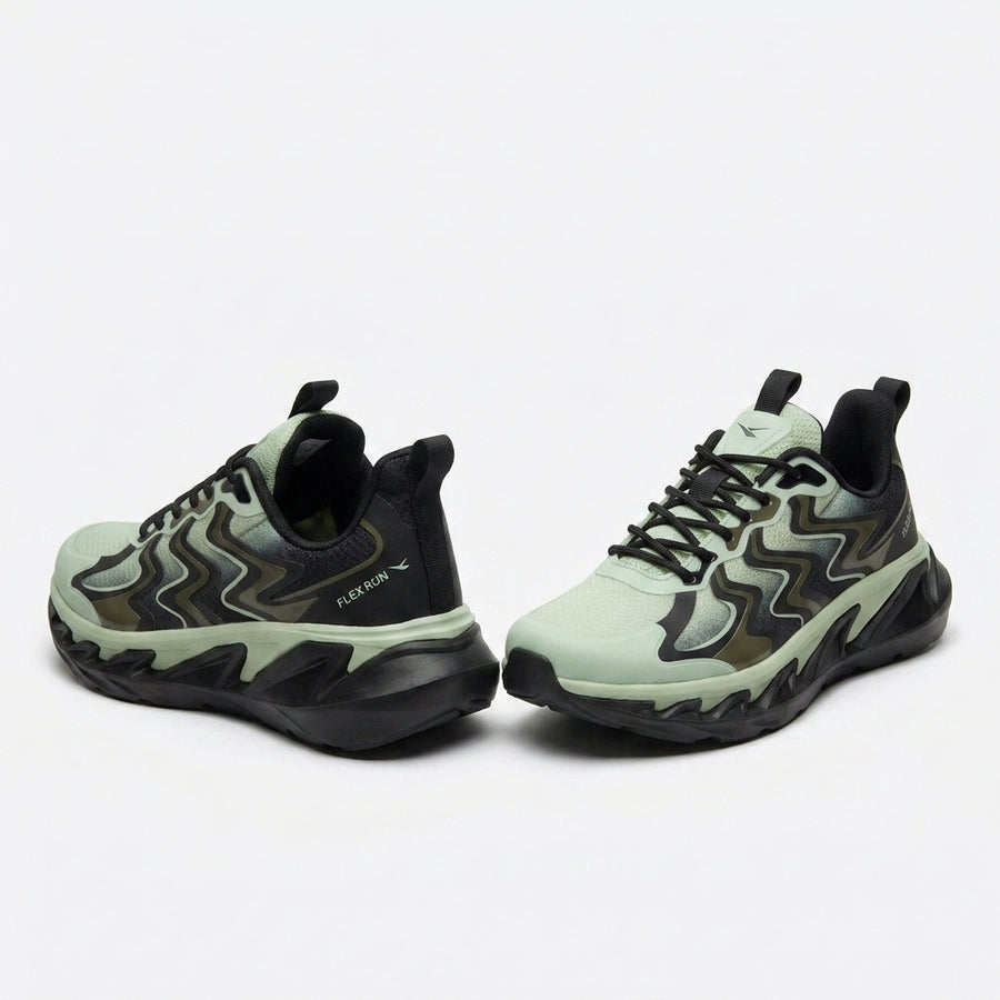 Tenis FLEXRUN RUNNING ONDAS VERDE — vista 4