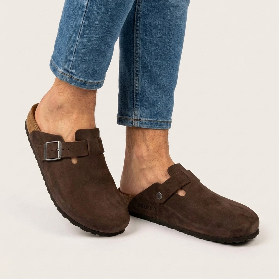 Suecos de Cuero con Hebilla para Hombre — Plantilla Anatómica