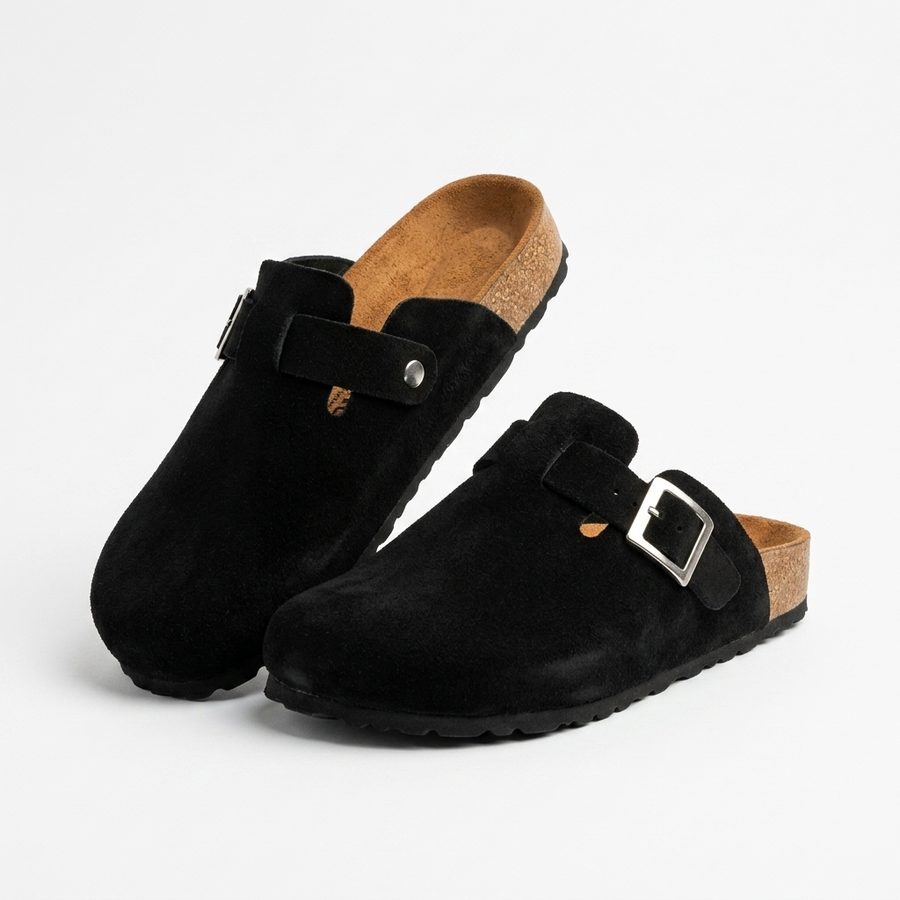Suecos de Cuero con Hebilla para Hombre — Plantilla Anatómica