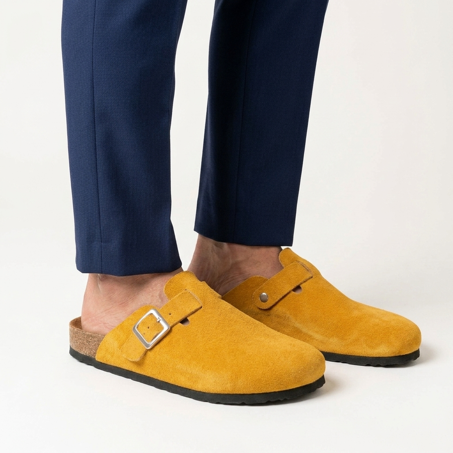 Suecos de Cuero con Hebilla para Hombre — Plantilla Anatómica