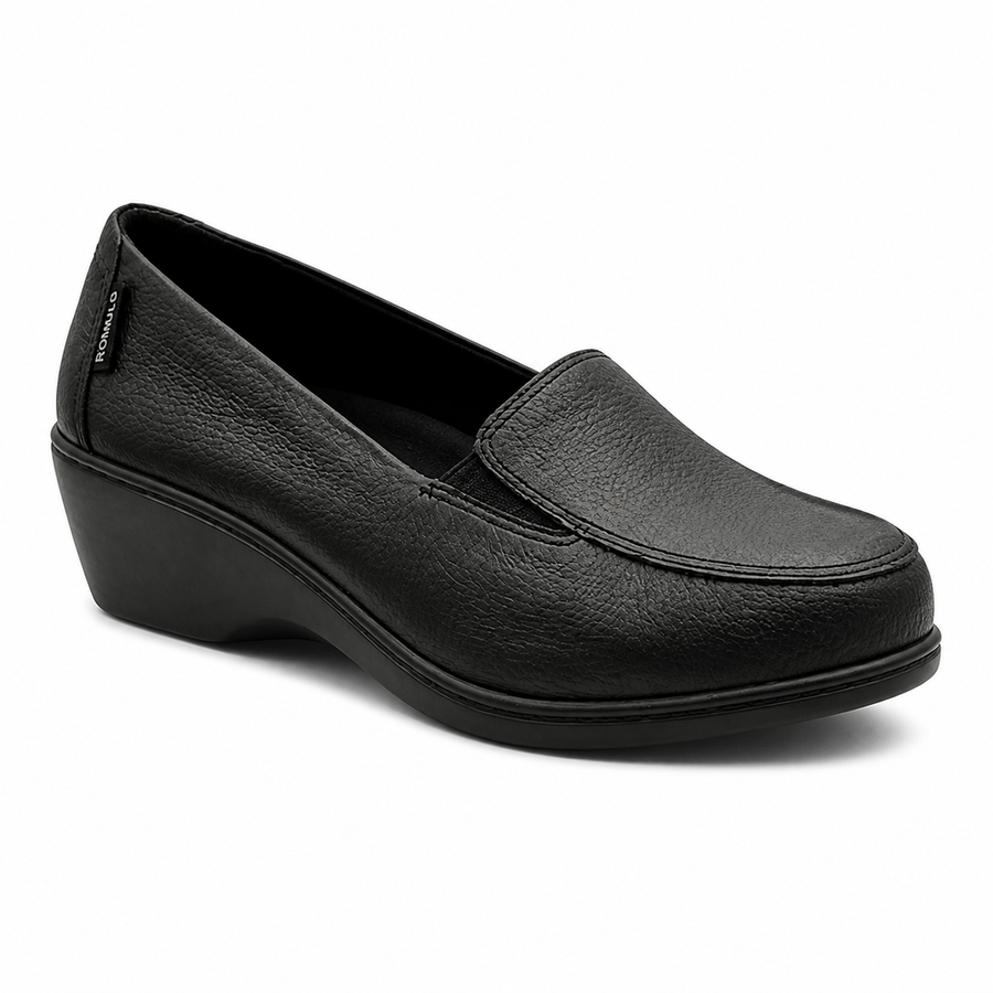 Zapato Rómulo Confort en Cuero Negro para Mujer — Ref. 2604