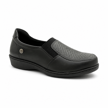 Zapato Rómulo en Cuero y Textil Miel para Mujer — Ref. 3813