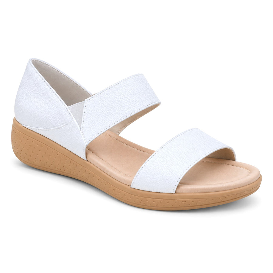 Sandalia Confort de Dos Tiras para Mujer – Blanco