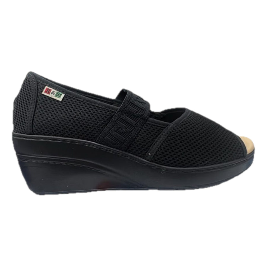 Sandalia Rómulo en Textil Negro para Mujer — Ref. 7170