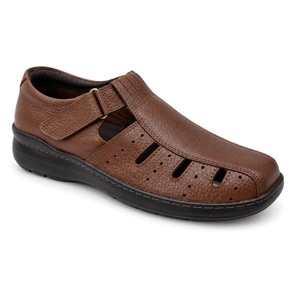 Sandalia Mocasín Rómulo en Cuero para Hombre — Ref. 9589, Miel Oscuro