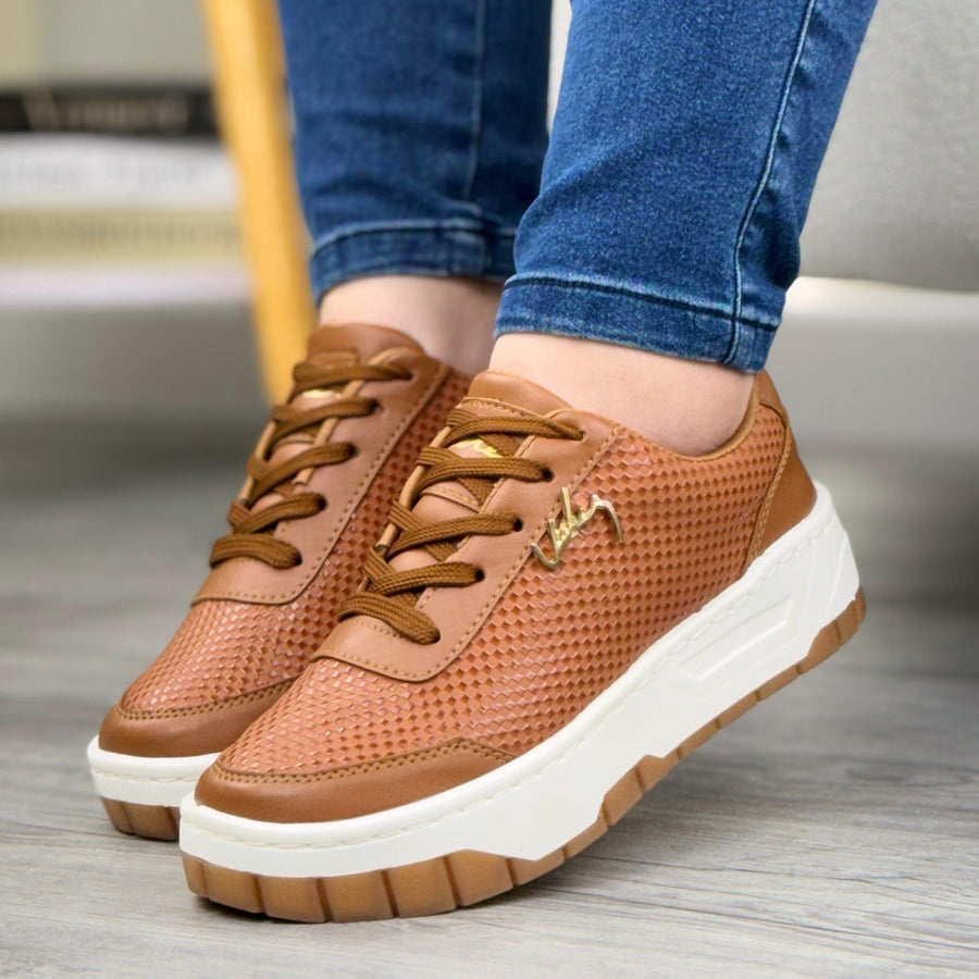 Tenis Casual de Plataforma para Mujer – Miel