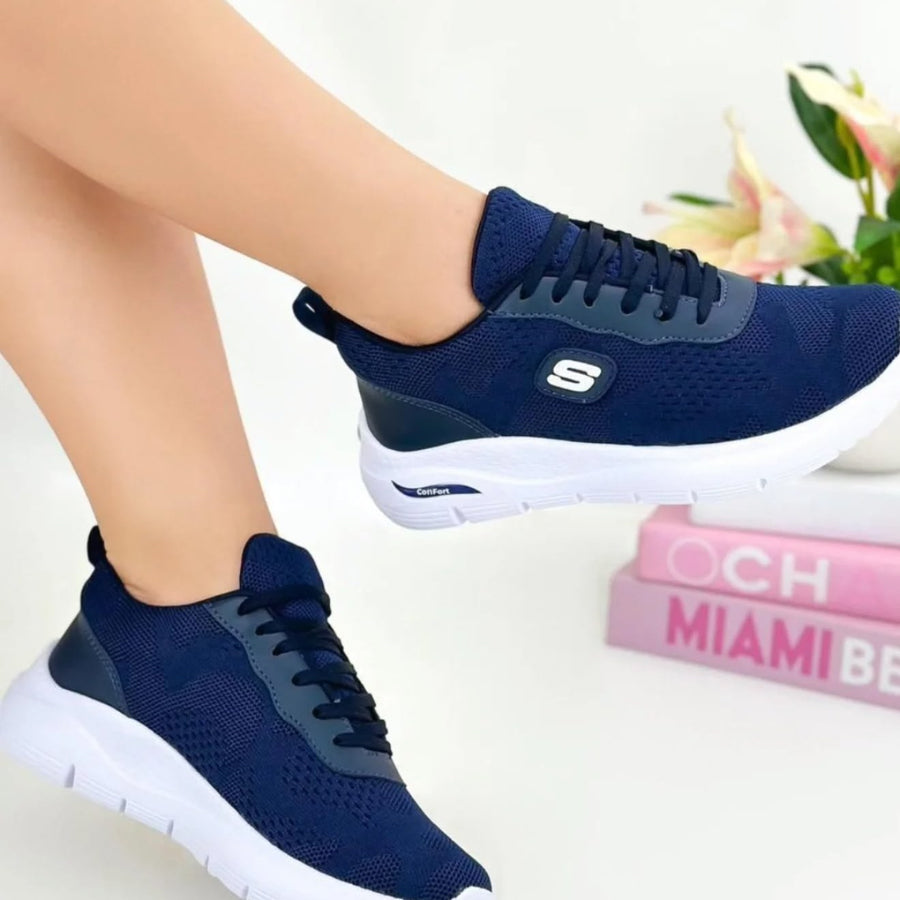 Tenis Deportivos con Cuello Acolchado para Mujer – Azul