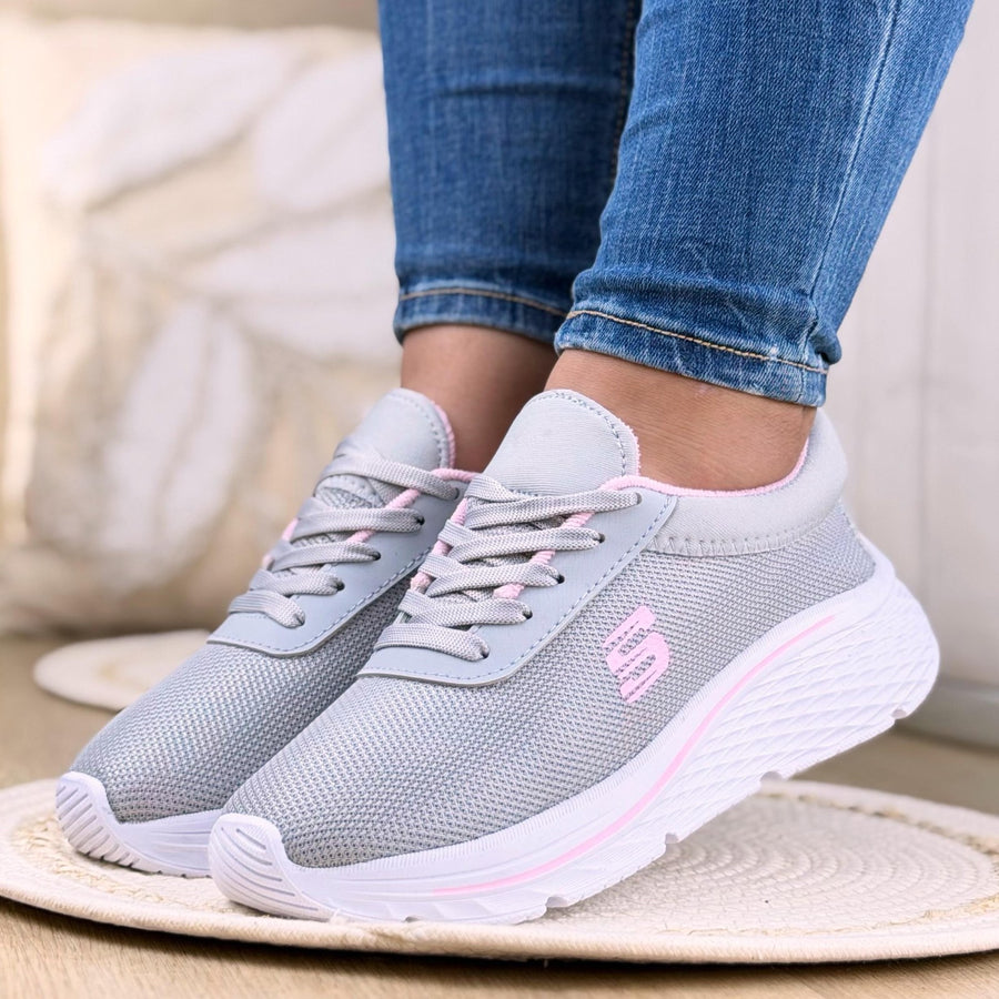 Tenis Deportivos en Malla Ultralivianos para Mujer – Gris