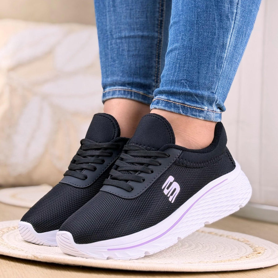 Tenis Deportivos en Malla Ultralivianos para Mujer – Negro lila