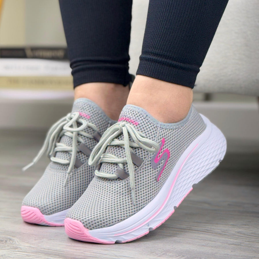 Tenis en Malla con Cintas Reflectivas para Mujer – Gris