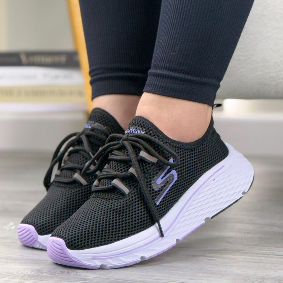 Tenis en Malla con Cintas Reflectivas para Mujer – Negro x lila