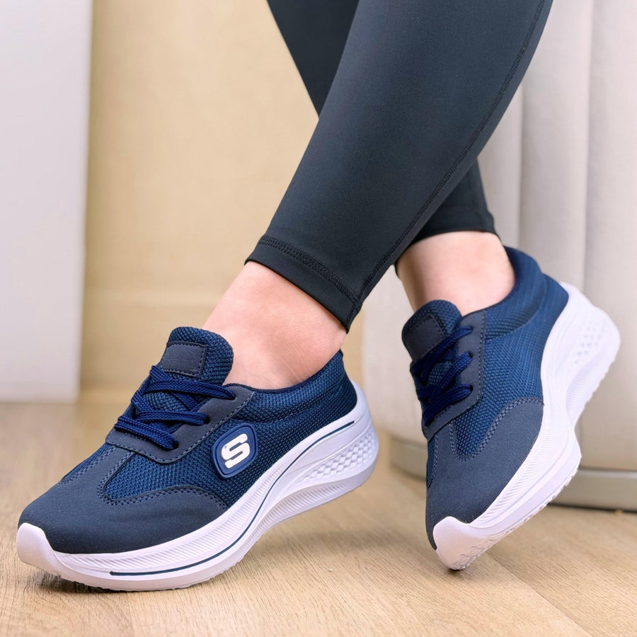 Tenis en Malla con Plantilla Confort para Mujer – Azul