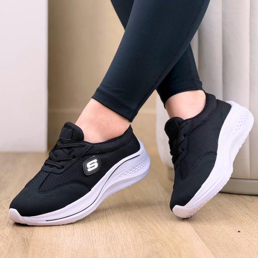 Tenis en Malla con Plantilla Confort para Mujer – Negro
