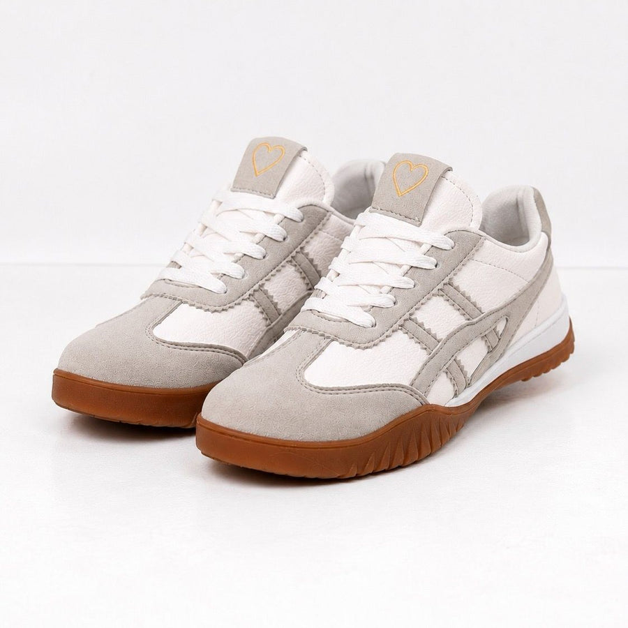 Tenis Retro en Sintético y Carnaza para Mujer – Gris