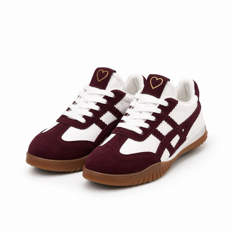 Tenis Retro en Sintético y Carnaza para Mujer – Vinotinto