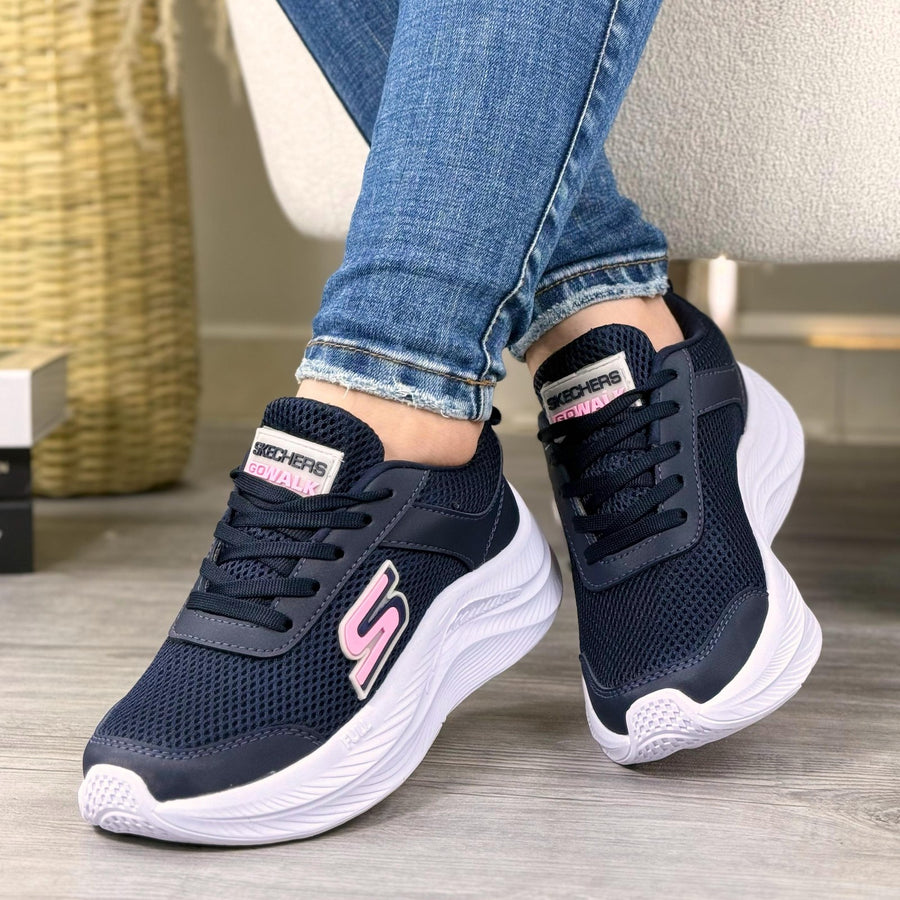 Tenis Ultra Confort con Apliques en Goma para Mujer – Azul