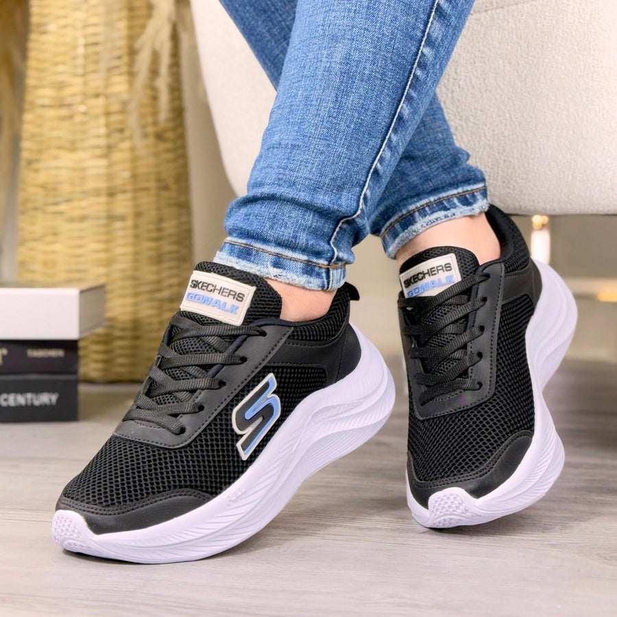 Tenis Ultra Confort con Apliques en Goma para Mujer – Negro lila