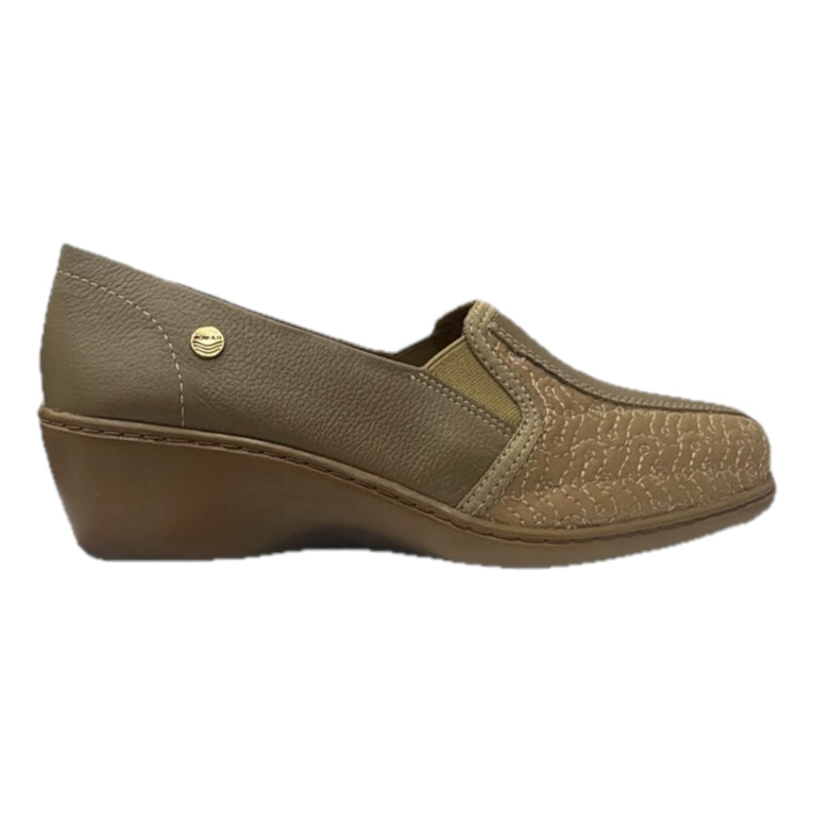 Zapato Rómulo en Cuero Taupe y Camel para Mujer — Ref. 3892