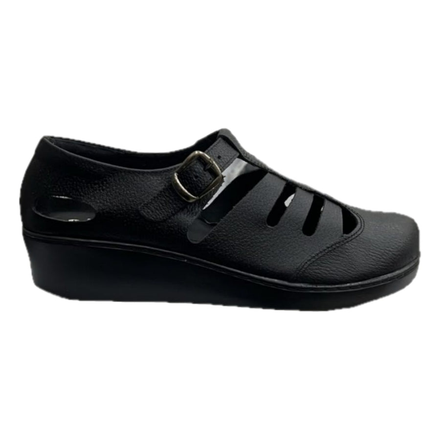 Zapato Rómulo 2343 en cuero negro para mujer — vista lateral